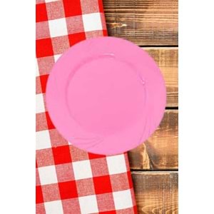LÜKS PARTİ TABAĞI - PEMBE - 6LI - 22,5 CM
