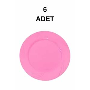 LÜKS PARTİ TABAĞI - PEMBE - 6LI - 22,5 CM