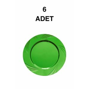 LÜKS PARTİ TABAĞI - YEŞİL - 6LI - 22,5 CM