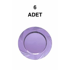 LÜKS PARTİ TABAĞI - LİLA - 6LI - 22,5 CM