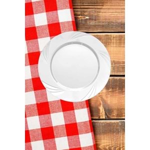 LÜKS PARTİ TABAĞI - BEYAZ - 6LI - 22,5 CM