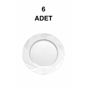 LÜKS PARTİ TABAĞI - BEYAZ - 6LI - 22,5 CM