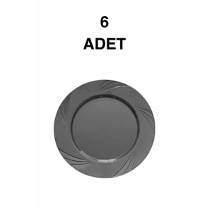 LÜKS PARTİ TABAĞI - GÜMÜŞ - 6LI - 22,5 CM