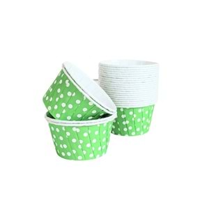 MUFFİN KEK KAPSÜLÜ - 50Lİ - YEŞİL PUANTİYELİ