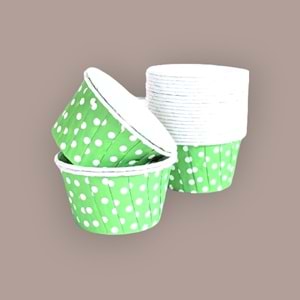 MUFFİN KEK KAPSÜLÜ - 50Lİ - YEŞİL PUANTİYELİ