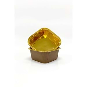 MUFFİN KEK KAPSÜLÜ - 25Lİ - KARE - KAHVERENGİ İÇİ GOLD