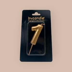 BYCANDLE - RAKAM MUM - 1 - ALTIN - 6 CM