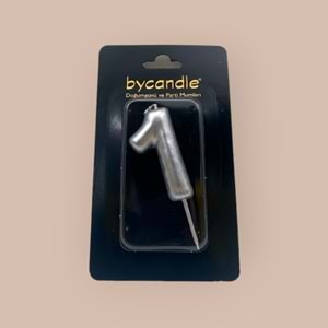 BYCANDLE - RAKAM MUM - 1 - GÜMÜŞ - 6 CM