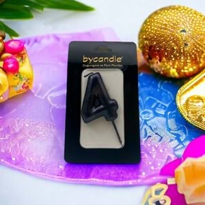 BYCANDLE - RAKAM MUM - 4 - SİYAH - 6 CM