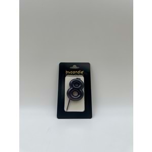 BYCANDLE - RAKAM MUM - 8 - SİYAH - 6 CM