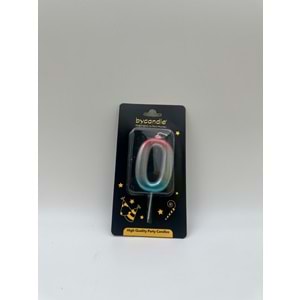BYCANDLE - RAKAM MUM - RAINBOW - 0 - GÜMÜŞ - 7 CM