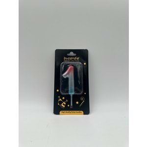 BYCANDLE - RAKAM MUM - RAINBOW - 1 - GÜMÜŞ - 7 CM