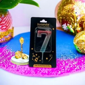 BYCANDLE - RAKAM MUM - RAINBOW - 7 - GÜMÜŞ - 7 CM