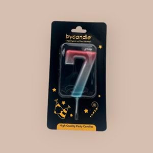 BYCANDLE - RAKAM MUM - RAINBOW - 7 - GÜMÜŞ - 7 CM