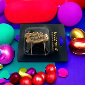 BYCANDLE - MUM - HAPPYBIRTHDAY - GOLD - 4X7 CM