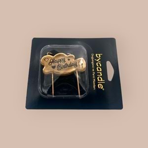 BYCANDLE - MUM - HAPPYBIRTHDAY - GOLD - 4X7 CM