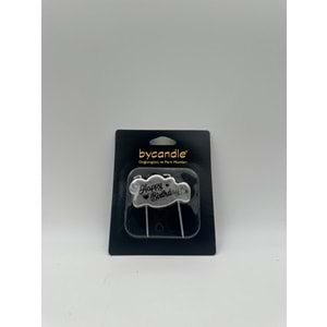 BYCANDLE - MUM - HAPPYBIRTHDAY - GÜMÜŞ - 4X7 CM