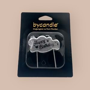 BYCANDLE - MUM - HAPPYBIRTHDAY - GÜMÜŞ - 4X7 CM