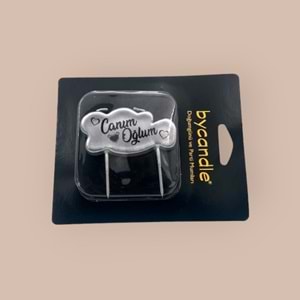 BYCANDLE - MUM - CANIM OĞLUM - GÜMÜŞ - 4X7 CM