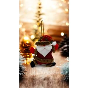 Klasik Noel Baba Figürü - Keçe Yılbaşı Ağacı Süsü - 15 cm