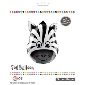 Zebra Kafası Folyo Balon - 47x60cm