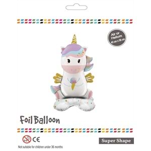 Ayaklı Unicorn Folyo Balon - 40x58cm