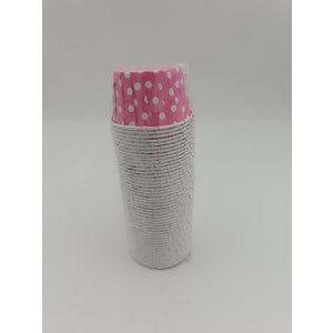 MUFFİN KEK KAPSÜLÜ - 38X65 MM - 50 Lİ - PEMBE BEYAZ PUANTİYELİ