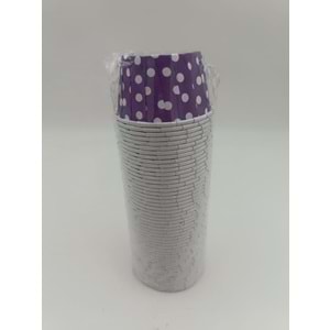 MUFFİN KEK KAPSÜLÜ - 38X65 MM - 50 Lİ - MOR BEYAZ PUANTİYELİ