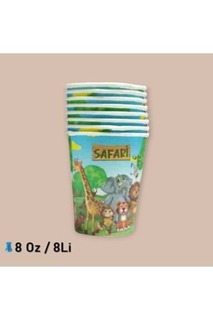 KARTON BARDAK - SAFARİ - 8 OZ - 8 Lİ