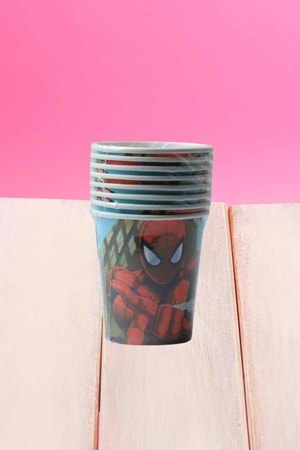 KARTON BARDAK - SPİDERMAN - 8 OZ - 8 Lİ