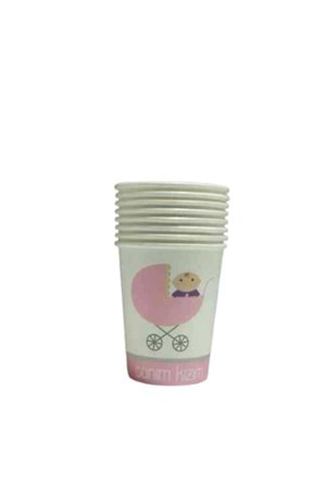 KARTON BARDAK - CANIM KIZIM PEMBE - 8 OZ - 8 Lİ