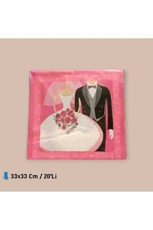 KAĞIT PEÇETE 33x33 CM - GELİN DAMAT - 20 Lİ