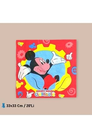 KAĞIT PEÇETE 33x33 CM - MİCKEY MOUSE - 20 Lİ