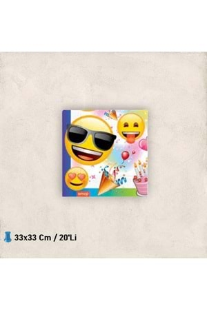 KAĞIT PEÇETE 33X33 CM - 20 Lİ - EMOJİ PARTİ