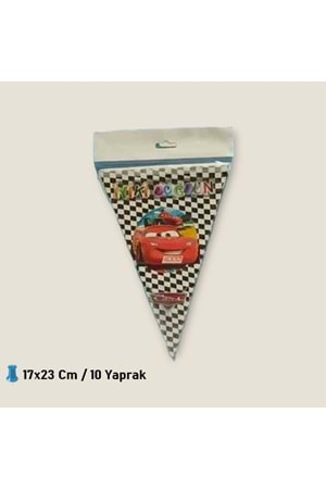 ÜÇGEN FLAMA 10 YAPRAK - CARS - 17X23 CM