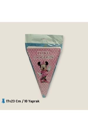 ÜÇGEN FLAMA 10 YAPRAK - MİNNİE MOUSE - 17X23 CM