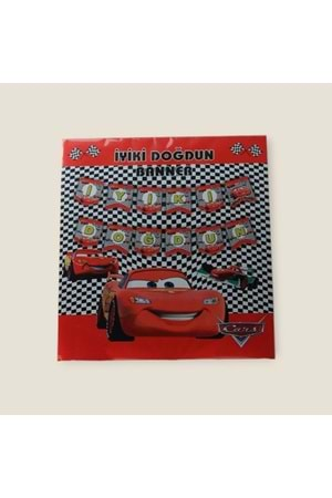 İYİ Kİ DOĞDUN BANNER - CARS - 15X17 CM