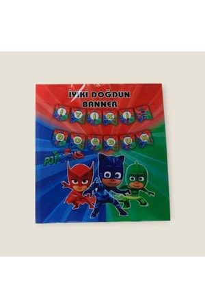 İYİ Kİ DOĞDUN BANNER - PJ MASKS - 15X17 CM