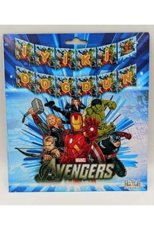 İYİ Kİ DOĞDUN BANNER - AVENGERS - 15X17 CM