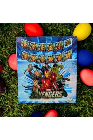 İYİ Kİ DOĞDUN BANNER - AVENGERS - 15X17 CM