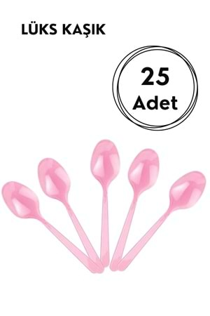 LÜKS KAŞIK - 25Lİ - PEMBE - STD