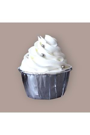 CUPCAKE KABI - METALİK - 24 LÜ - GÜMÜŞ - 5.5X3 CM