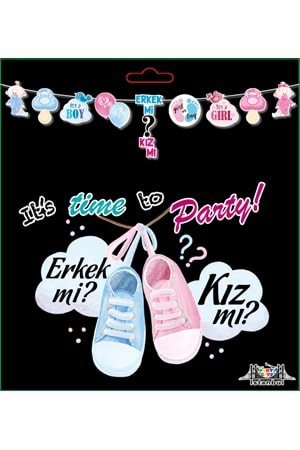 BANNER - DEKOR - KIZ MI ERKEK Mİ - 15X17 CM