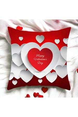 KIRLENT - YASTIKLI - HAPPY VALENTİNES DAY 2 - 45X45 CM