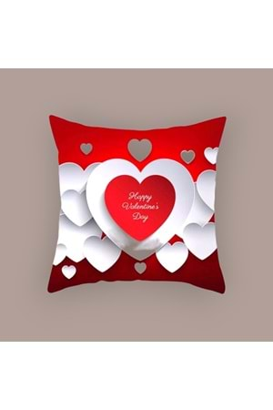 KIRLENT - YASTIKLI - HAPPY VALENTİNES DAY 2 - 45X45 CM