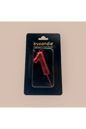 BYCANDLE - RAKAM MUM - 1 - KIRMIZI - 6 CM