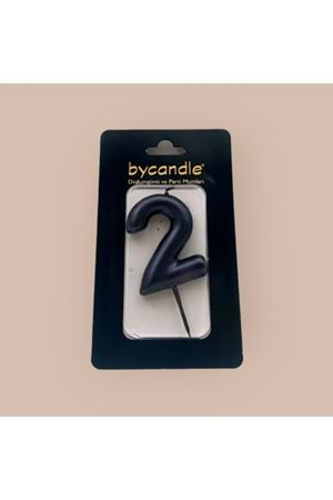 BYCANDLE - RAKAM MUM - 2 - SİYAH - 6 CM