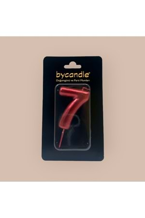 BYCANDLE - RAKAM MUM - 7 - KIRMIZI - 6 CM