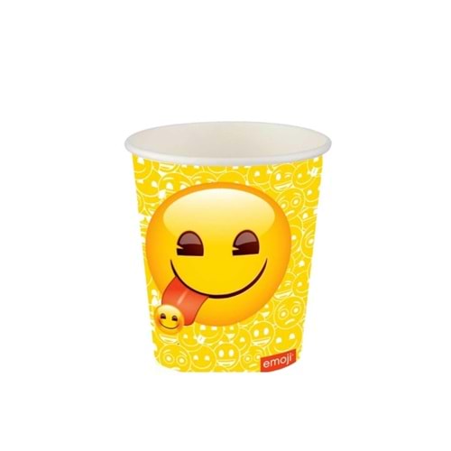 KARTON BARDAK - EMOJİ DÜNYASI - 8 OZ - 8Lİ