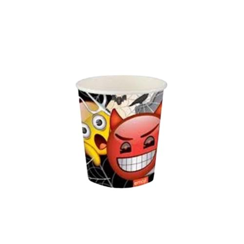 KARTON BARDAK - EMOJİ KORKU - 8 OZ - 8Lİ